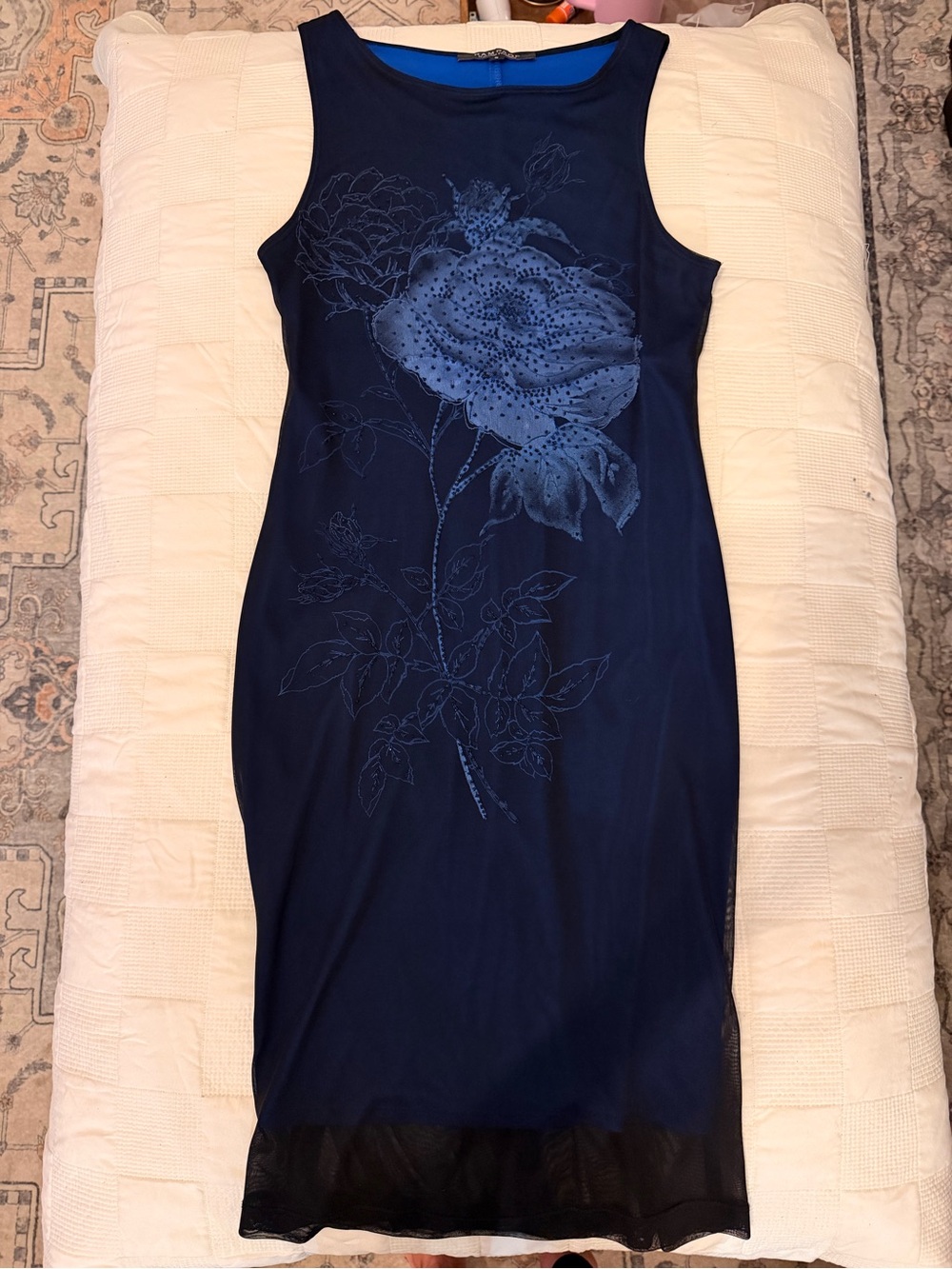 Rampage Navy Floral Dress, Y2K vibes Small, fairycore Vintage